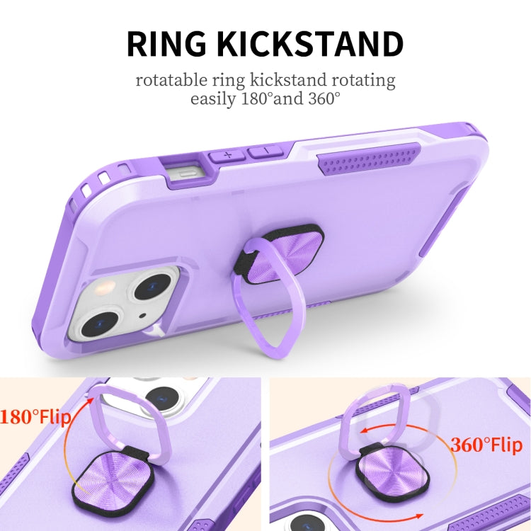 For iPhone 12 mini 3 in 1 PC + TPU Phone Case with Ring Holder