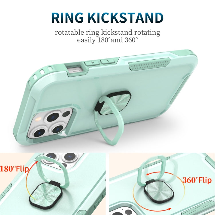 For iPhone 13 Pro Max 3 in 1 PC + TPU Phone Case with Ring Holder