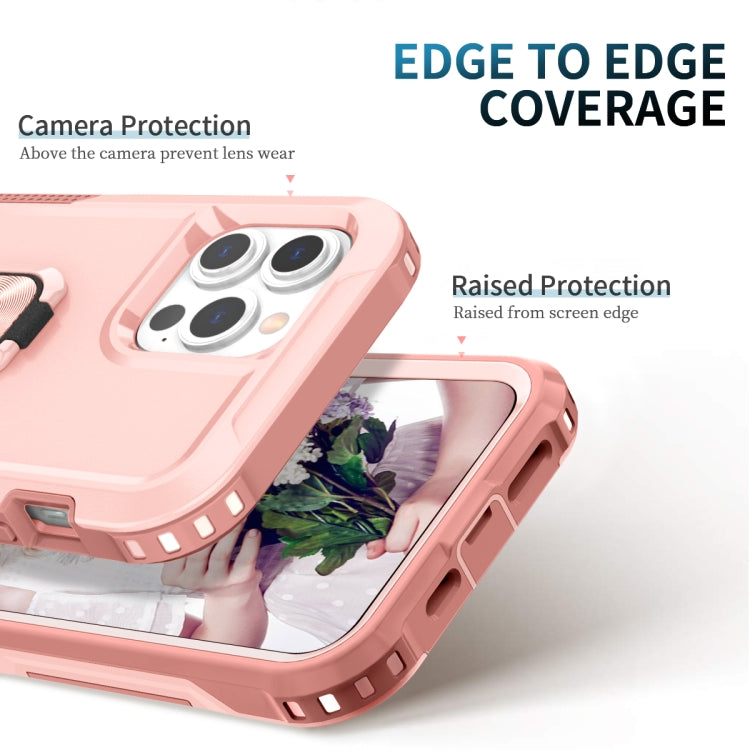 For iPhone 13 Pro Max 3 in 1 PC + TPU Phone Case with Ring Holder