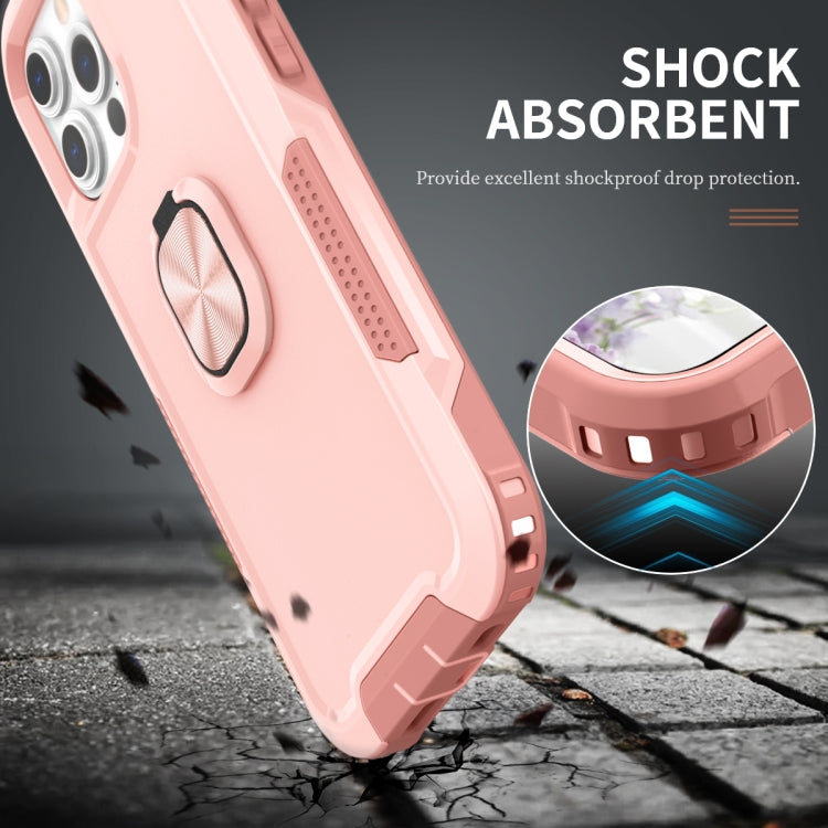 For iPhone 13 Pro Max 3 in 1 PC + TPU Phone Case with Ring Holder