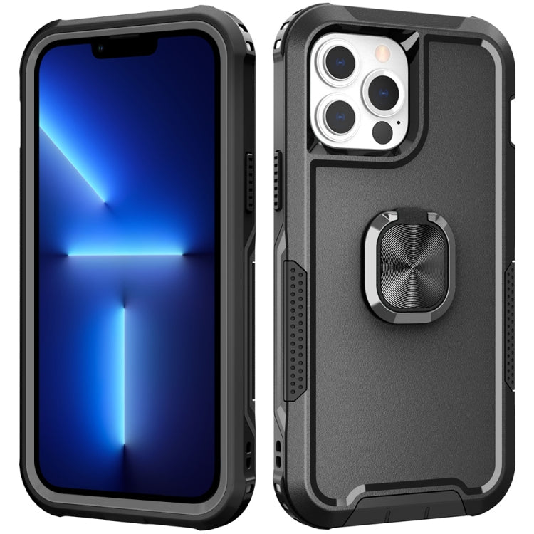 For iPhone 13 Pro Max 3 in 1 PC + TPU Phone Case with Ring Holder