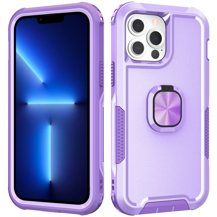 For iPhone 13 Pro Max 3 in 1 PC + TPU Phone Case with Ring Holder