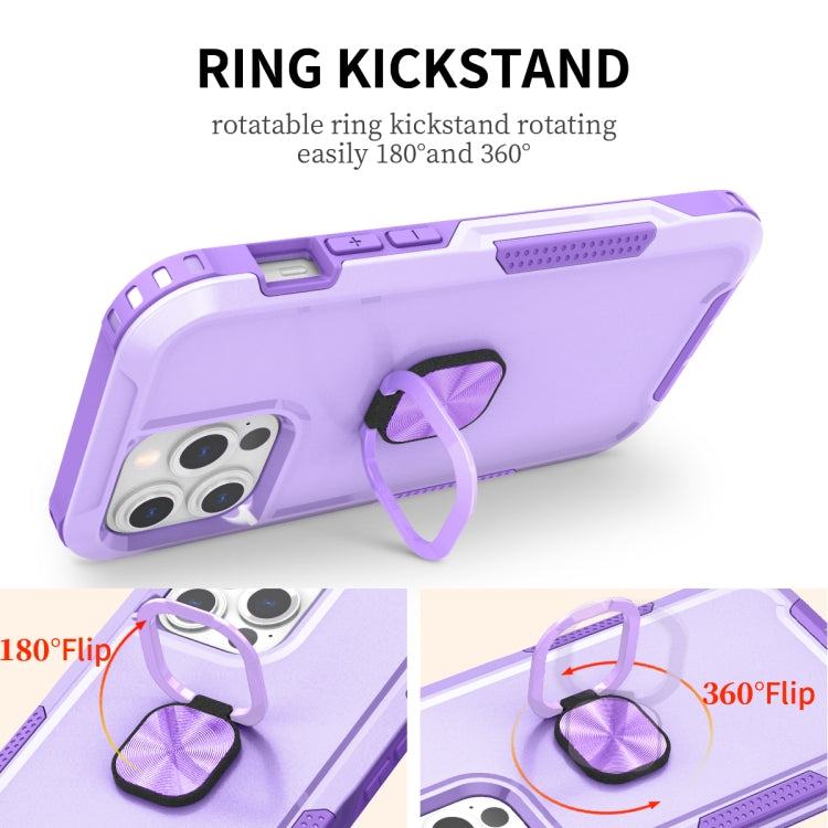 For iPhone 13 Pro Max 3 in 1 PC + TPU Phone Case with Ring Holder