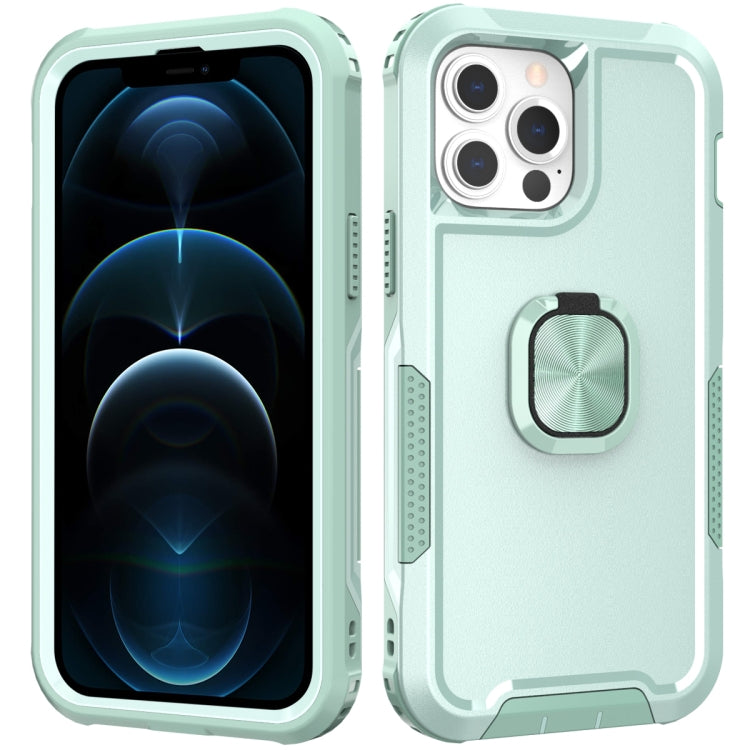 For iPhone 12 Pro Max 3 in 1 PC + TPU Phone Case with Ring Holder
