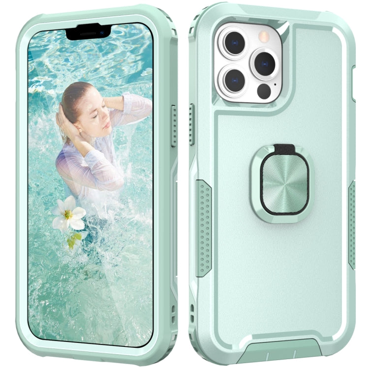 For iPhone 13 Pro 3 in 1 PC + TPU Phone Case with Ring Holder