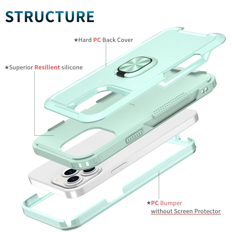 For iPhone 13 Pro 3 in 1 PC + TPU Phone Case with Ring Holder