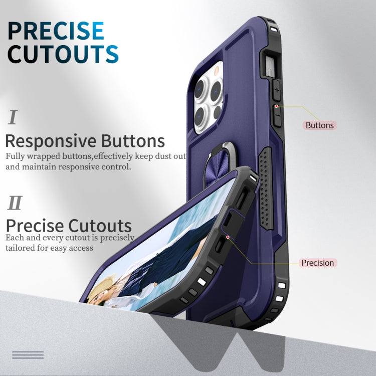 For iPhone 13 Pro 3 in 1 PC + TPU Phone Case with Ring Holder