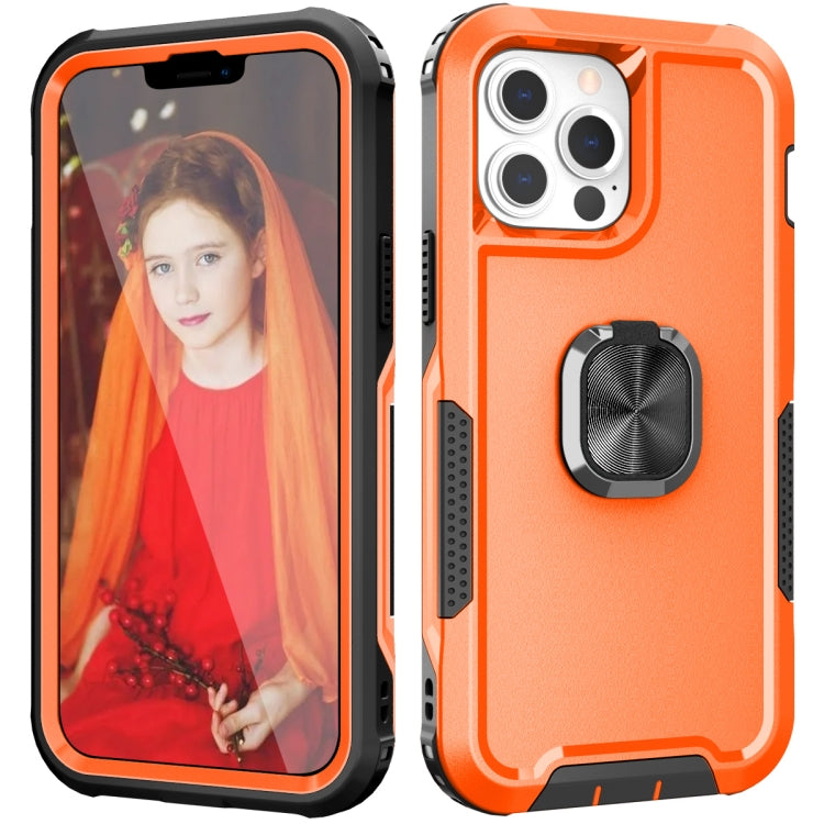 For iPhone 13 Pro 3 in 1 PC + TPU Phone Case with Ring Holder