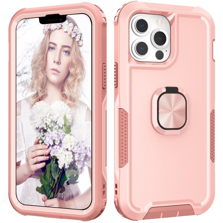 For iPhone 13 Pro 3 in 1 PC + TPU Phone Case with Ring Holder