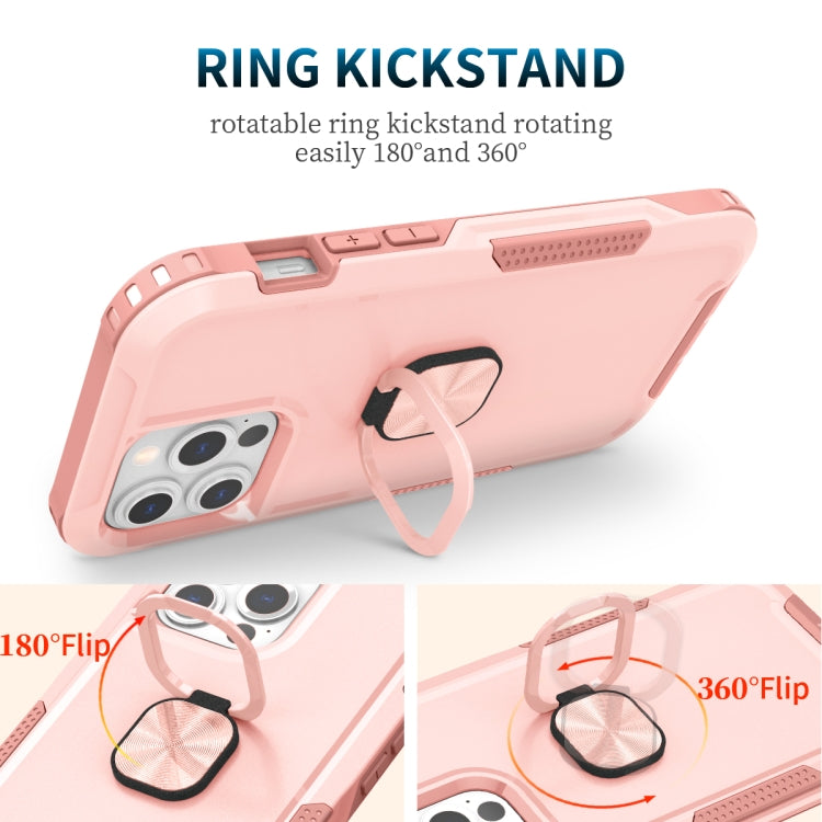 For iPhone 13 Pro 3 in 1 PC + TPU Phone Case with Ring Holder