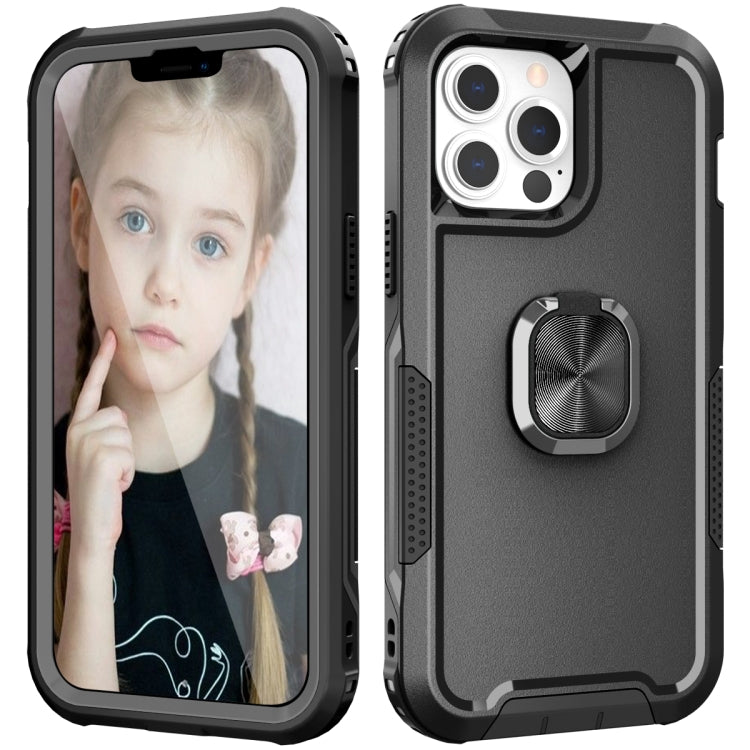For iPhone 13 Pro 3 in 1 PC + TPU Phone Case with Ring Holder
