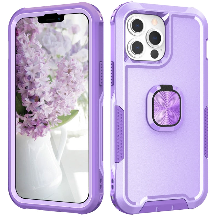 For iPhone 13 Pro 3 in 1 PC + TPU Phone Case with Ring Holder