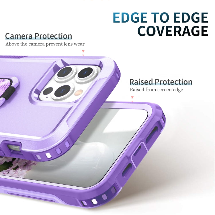 For iPhone 13 Pro 3 in 1 PC + TPU Phone Case with Ring Holder