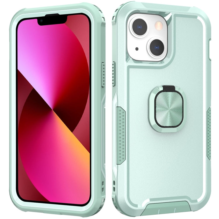 For iPhone 13 3 in 1 PC + TPU Phone Case with Ring Holder