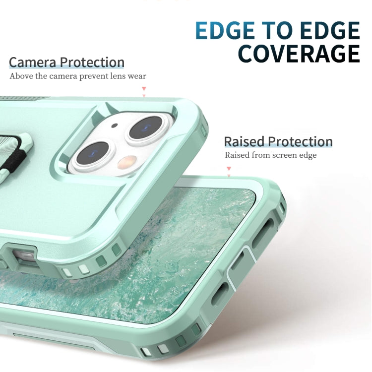 For iPhone 13 3 in 1 PC + TPU Phone Case with Ring Holder