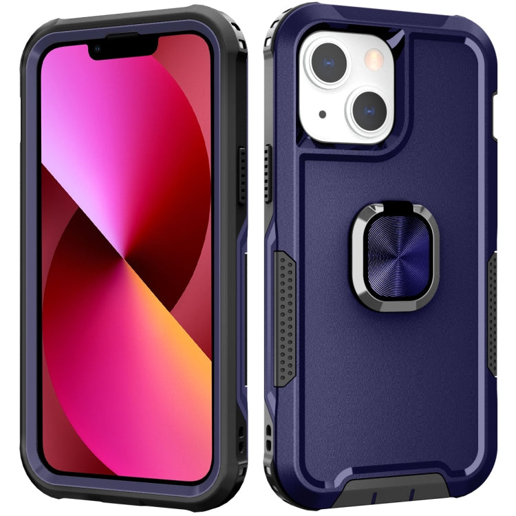 For iPhone 13 3 in 1 PC + TPU Phone Case with Ring Holder
