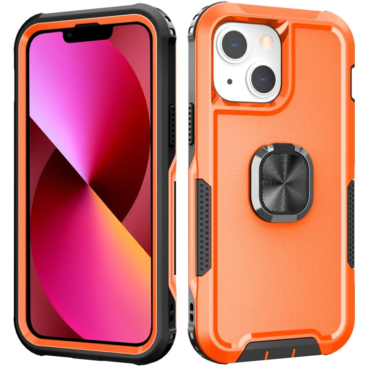 For iPhone 13 3 in 1 PC + TPU Phone Case with Ring Holder