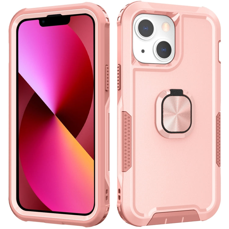 For iPhone 13 3 in 1 PC + TPU Phone Case with Ring Holder