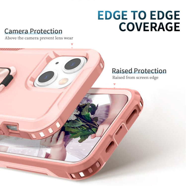 For iPhone 13 3 in 1 PC + TPU Phone Case with Ring Holder