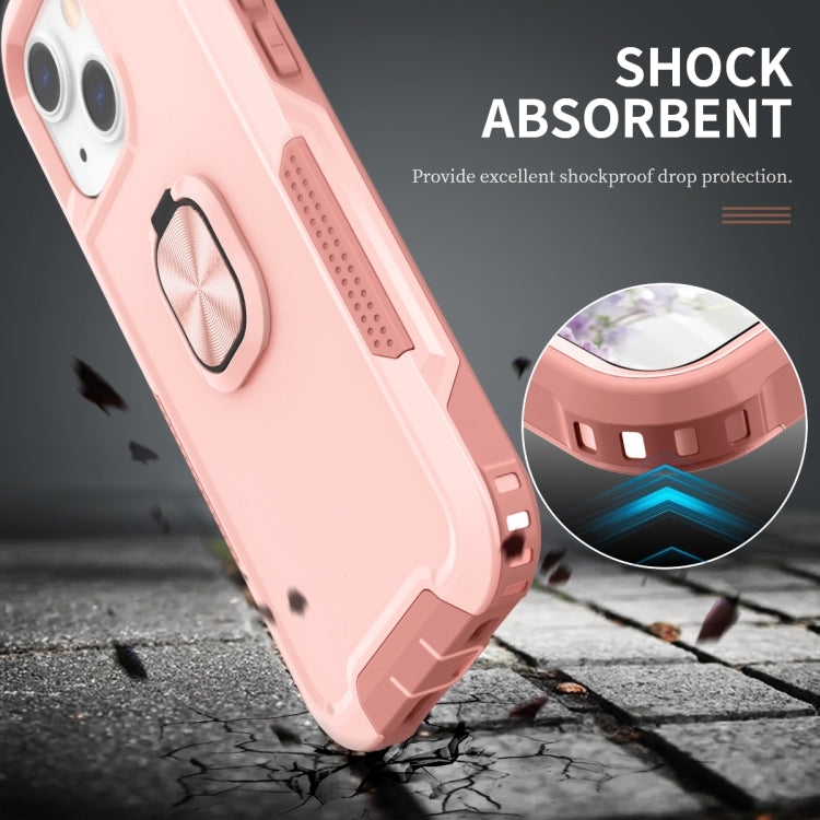 For iPhone 13 3 in 1 PC + TPU Phone Case with Ring Holder