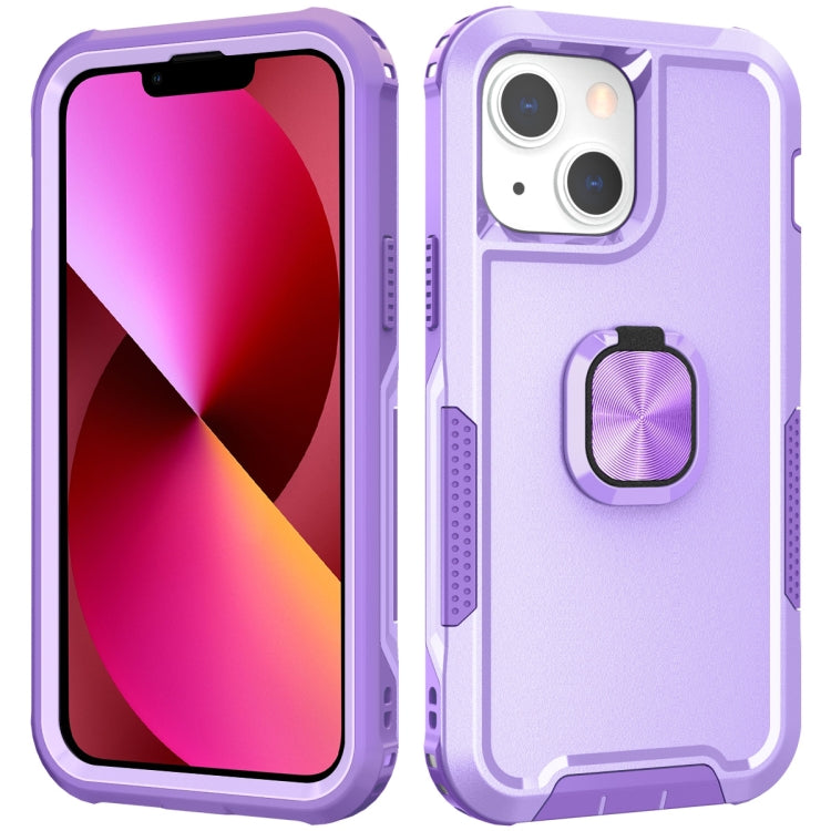 For iPhone 13 3 in 1 PC + TPU Phone Case with Ring Holder