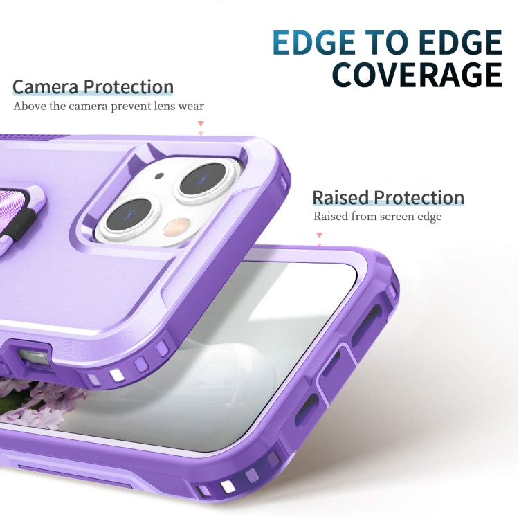For iPhone 13 3 in 1 PC + TPU Phone Case with Ring Holder