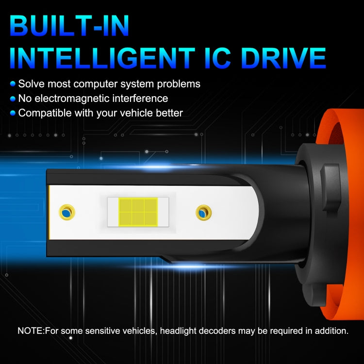 1 Pair Z3 H11 DC9-12V / 24W / 2200LM IP68 Car Waterproof Headlight 6LEDs SMD-3570 Lamp Beads