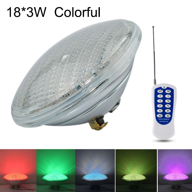 18x3W LED Recessed Swimming Pool Light Underwater Light Source(Colorful Light + Remote Control)