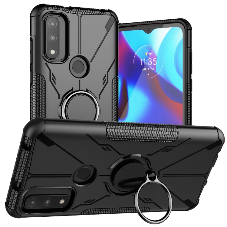 For Motorola G Pure Armor Bear Shockproof PC + TPU Phone Case with Ring Holder
