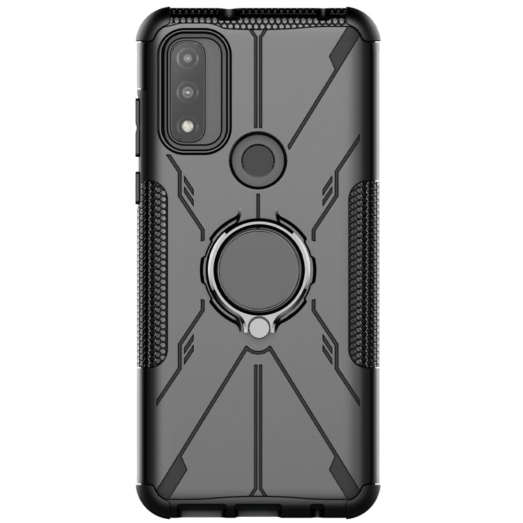 For Motorola G Pure Armor Bear Shockproof PC + TPU Phone Case with Ring Holder