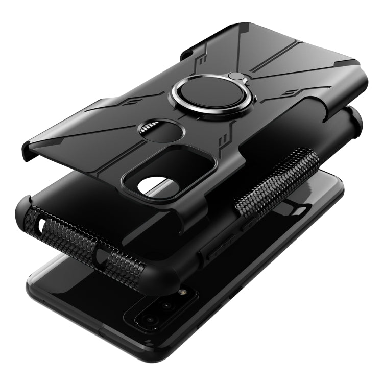 For Motorola G Pure Armor Bear Shockproof PC + TPU Phone Case with Ring Holder