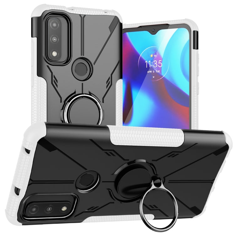 For Motorola G Pure Armor Bear Shockproof PC + TPU Phone Case with Ring Holder