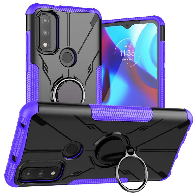 For Motorola G Pure Armor Bear Shockproof PC + TPU Phone Case with Ring Holder