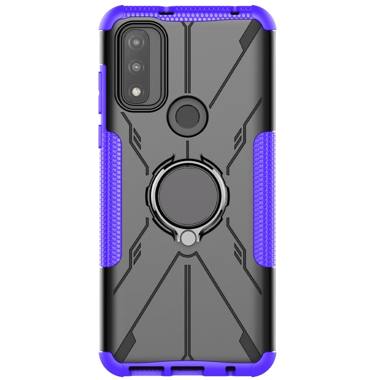 For Motorola G Pure Armor Bear Shockproof PC + TPU Phone Case with Ring Holder