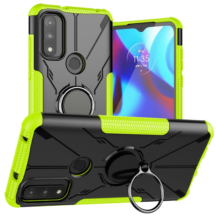 For Motorola G Pure Armor Bear Shockproof PC + TPU Phone Case with Ring Holder