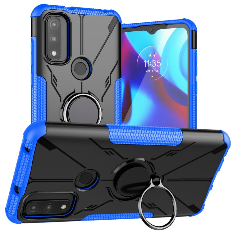 For Motorola G Pure Armor Bear Shockproof PC + TPU Phone Case with Ring Holder