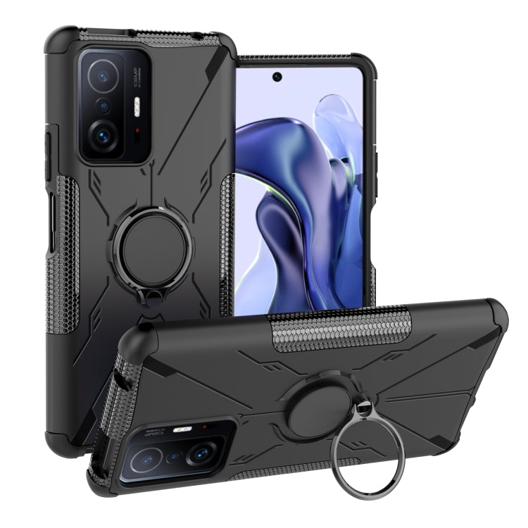 For Xiaomi 11T Armor Bear Shockproof PC + TPU Phone Case with Ring Holder