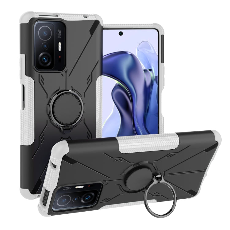 For Xiaomi 11T Armor Bear Shockproof PC + TPU Phone Case with Ring Holder