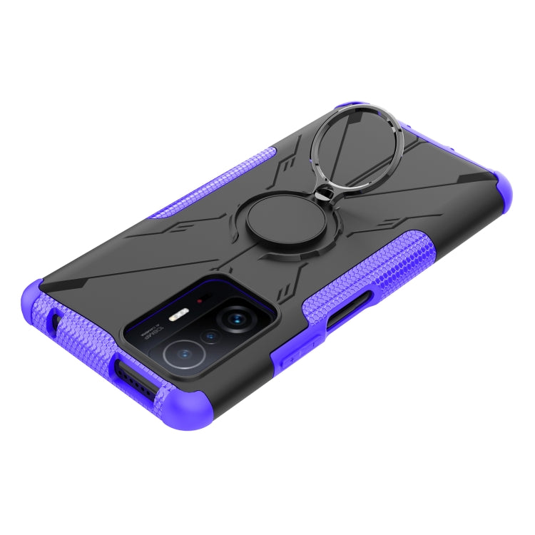 For Xiaomi 11T Armor Bear Shockproof PC + TPU Phone Case with Ring Holder