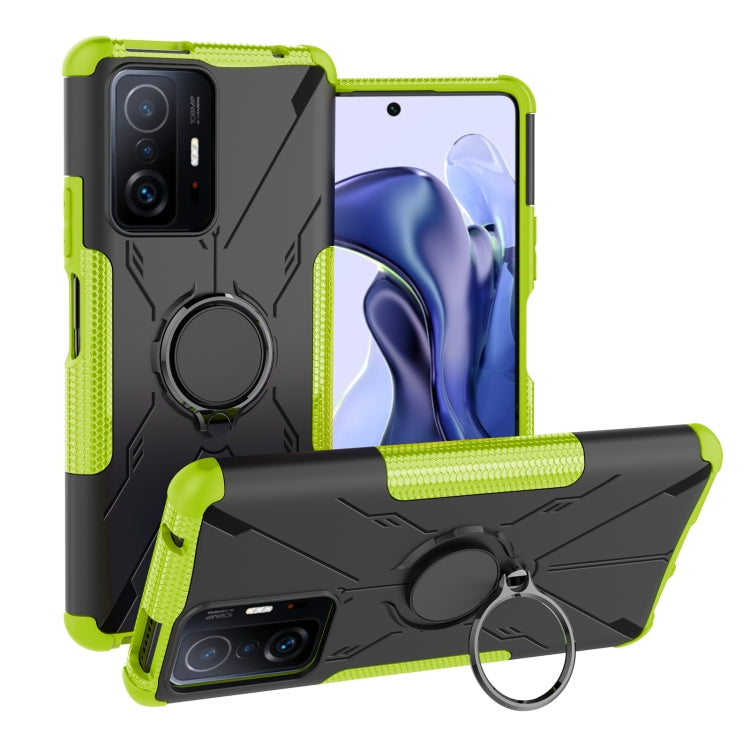 For Xiaomi 11T Armor Bear Shockproof PC + TPU Phone Case with Ring Holder