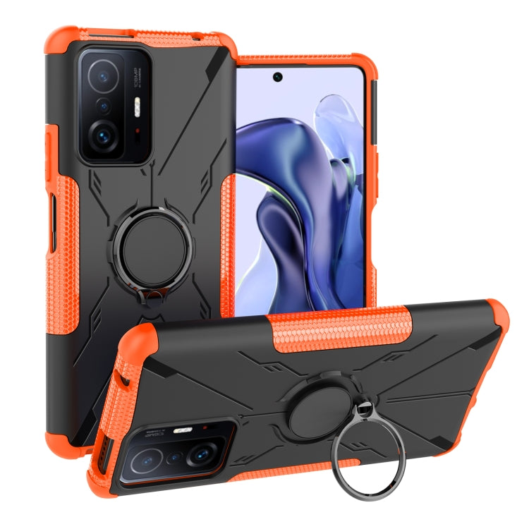For Xiaomi 11T Armor Bear Shockproof PC + TPU Phone Case with Ring Holder