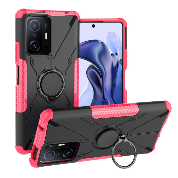 For Xiaomi 11T Armor Bear Shockproof PC + TPU Phone Case with Ring Holder