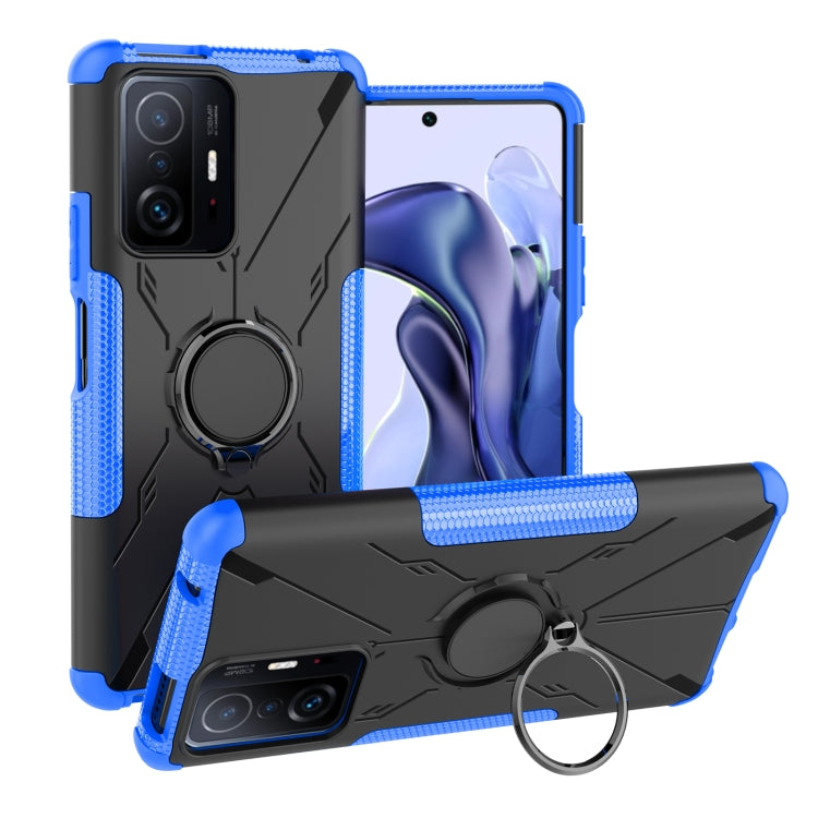 For Xiaomi 11T Armor Bear Shockproof PC + TPU Phone Case with Ring Holder