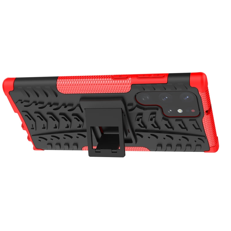 For Samsung Galaxy S22 Ultra 5G Tire Texture TPU + PC Phone Case with Holder
