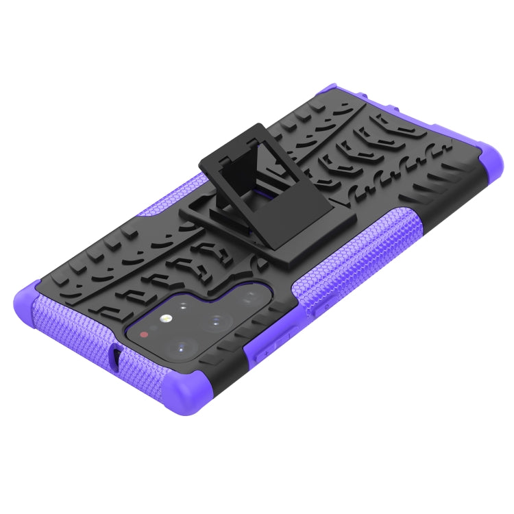 For Samsung Galaxy S22 Ultra 5G Tire Texture TPU + PC Phone Case with Holder