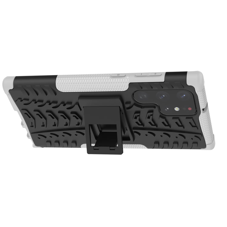 For Samsung Galaxy S22 Ultra 5G Tire Texture TPU + PC Phone Case with Holder
