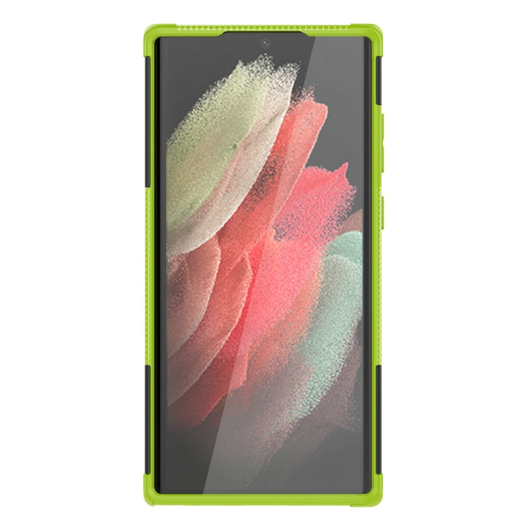 For Samsung Galaxy S22 Ultra 5G Tire Texture TPU + PC Phone Case with Holder