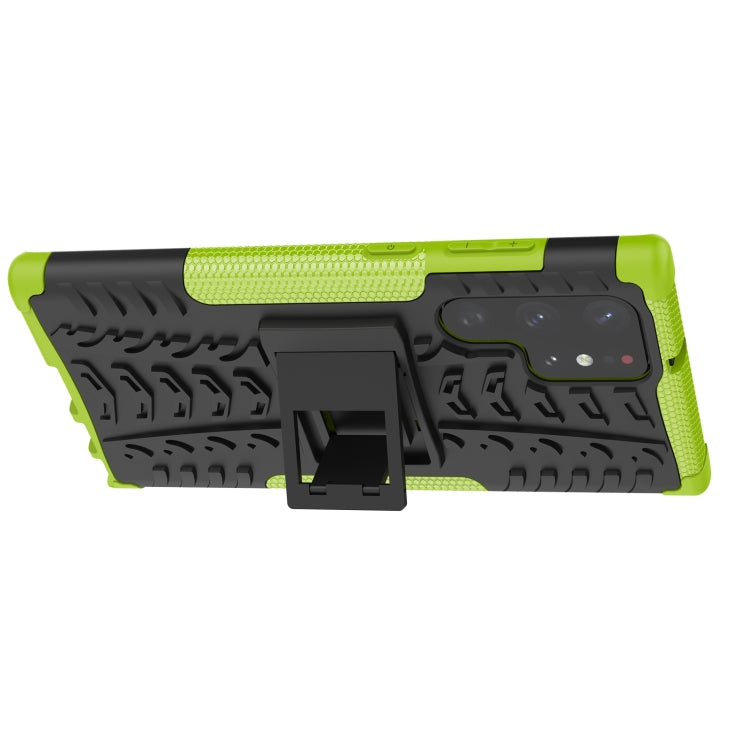 For Samsung Galaxy S22 Ultra 5G Tire Texture TPU + PC Phone Case with Holder