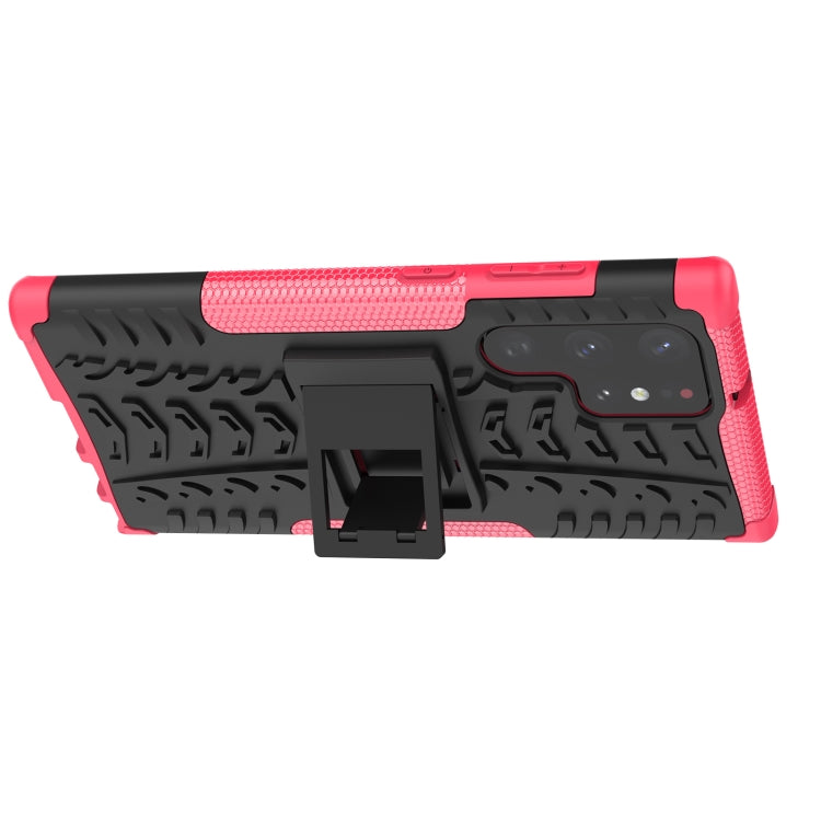 For Samsung Galaxy S22 Ultra 5G Tire Texture TPU + PC Phone Case with Holder