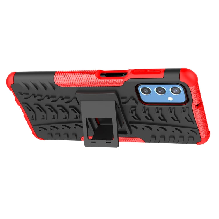 For Samsung Galaxy M52 5G Tire Texture TPU + PC Phone Case with Holder